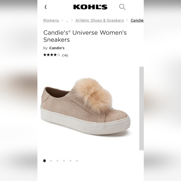 🛍 Candies womens puff ball neautral tan faux suede slip on sneakers size 10 - Picture 2 of 8